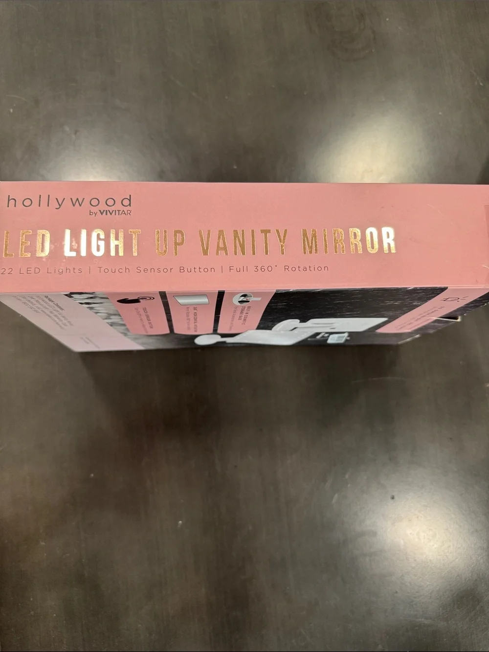 NWOT Hollywood LED Light-Up Vanity Mirror in Pink/White